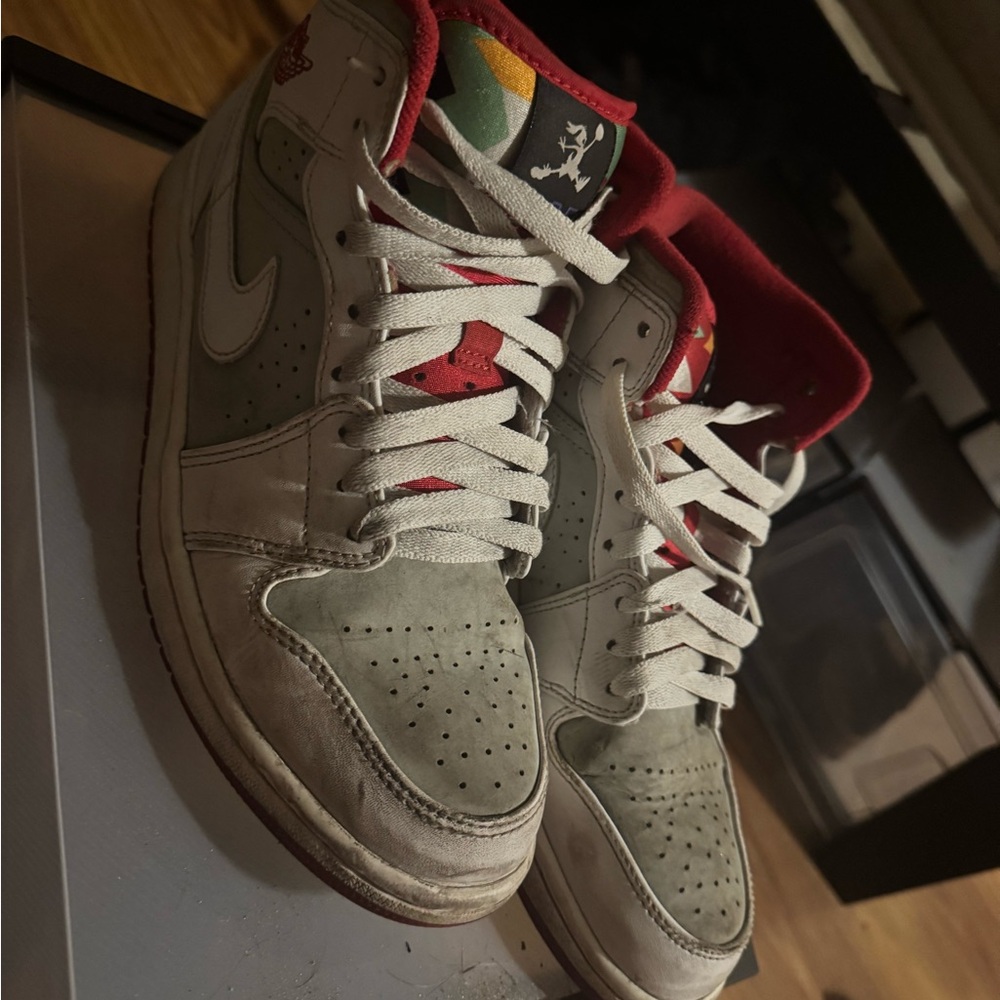 Jordan Sneakers with Bold Red Design